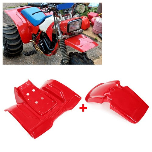 Solid Spare Red ABS Plastic Front + Rear Fenders Fit Honda ATC 200X 3-Wheeler 1983 1984 1985