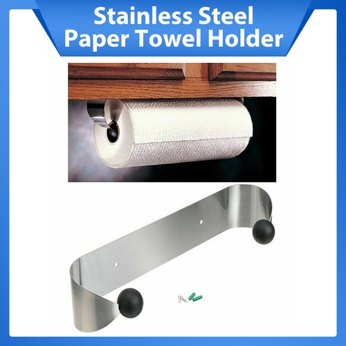 Solid Spare Paper Towel Holder Under Cabinet Wall Mount Roll Rack for Kitchen Bathroom