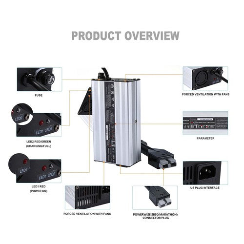 Solid Spare 36V Volt Golf Cart Battery Charger Fit For MARATHON 83-94 SB50 EZ GO Club Car