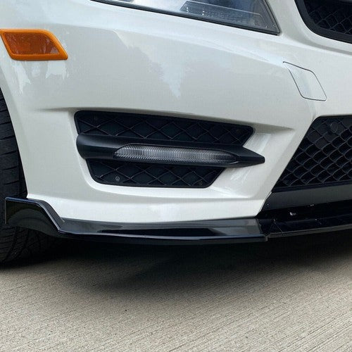 Solid Spare Gloss Black Front Bumper Lip Splitter For Mercedes Benz W204 Sport C Class 08-14