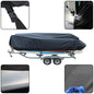 Solid Spare Waterproof Boat Cover Trailerable Fishing Tri-Hull V-Hull Runabouts 17-19ft