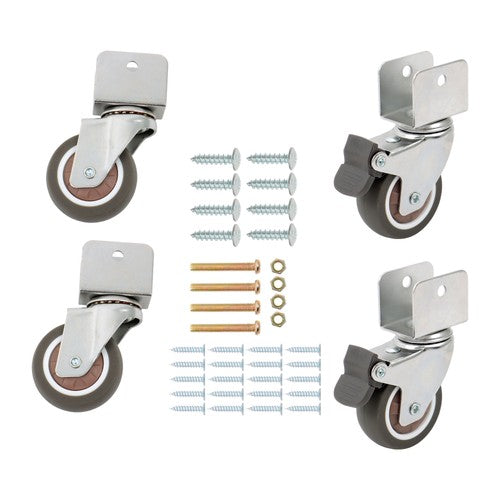 Solid Spare 4 Set 2" Swivel Caster Wheels with U Bracket (2 with brake&2 without) 360-Degree