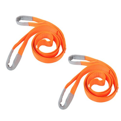 Solid Spare 2 Pack 25000 Pound Capacity 3" x 10 Ft Polyester Lifting Sling Straps - Orange