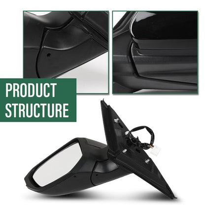Solid Spare Left Power Mirror Manual Fold Heated w/ 5-Pin Fit For 2016-2021 Honda Civic