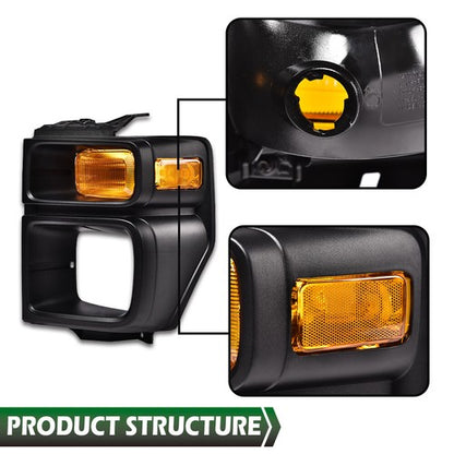 Solid Spare Headlight Trim Bezel w/ Parking Light Fit For 2008-2014 Ford E150 E250 E350 Left