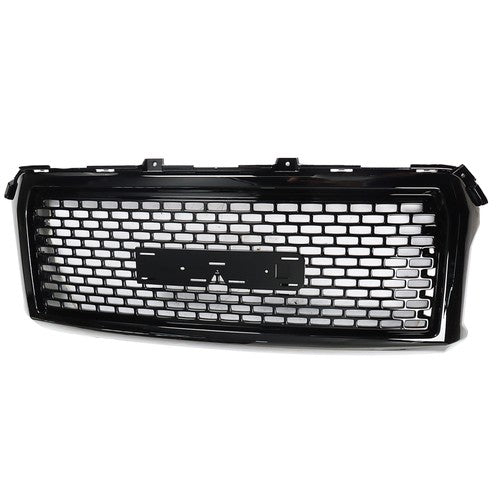 Solid Spare Glossy Black Front Hood Mesh Grille Replacement For GMC Sierra 1500 2014 2015