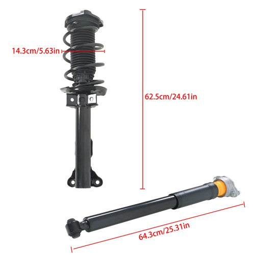 Solid Spare 4PCS Front Complete Struts Rear Shocks For Mercedes E350 2010-2014 RWD 501798019