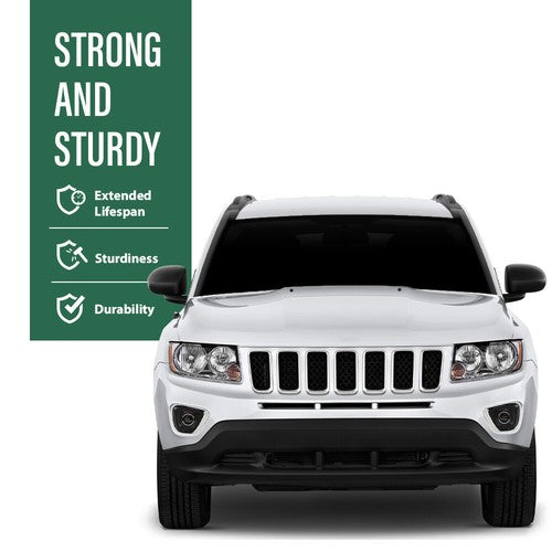 Solid Spare Fit For 2014-2017 Jeep Compass Front Bumper Fog Light Bezel Lamp Trim Left+Right