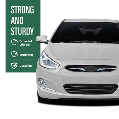 Solid Spare Fit For 2012-2014 Hyundai Accent Front Bumper Upper Grille Grill w/ Chrome Trim