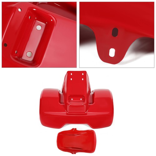 Solid Spare For Honda ATC70 1978-1985 Front and Rear Fender Kit Red Plastic