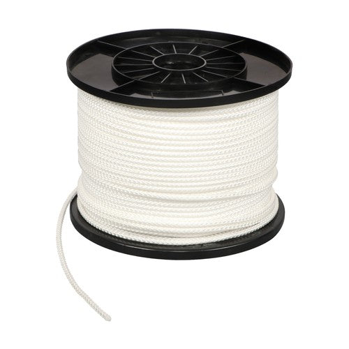 Solid Spare 3/16" x 500Ft White Hollow Braid Polypropylene Rope For Indoor & Outdoor