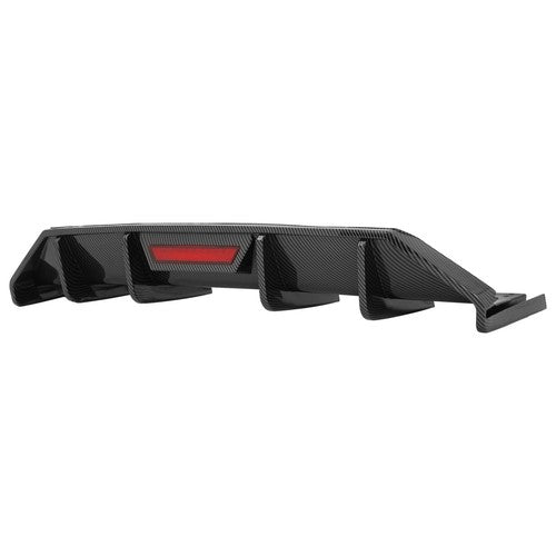 Solid Spare For Hyundai Elantra 21-23 Rear Bumper Diffuser Lip W/ Led Light Carbon Look
