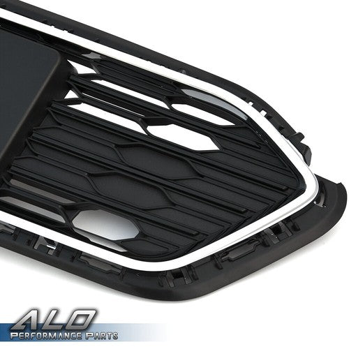 Solid Spare Black Front Bumper Lower Grille W/ Chrome Trim Fit For 2016-2018 Chevrolet Cruze