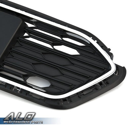 Solid Spare Black Front Bumper Lower Grille W/ Chrome Trim Fit For 2016-2018 Chevrolet Cruze