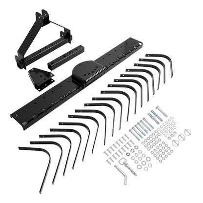 Solid Spare Cat 0 Tractor Hookup 3-Point Landscape Rake Black 50" Grass Comb Garden tools