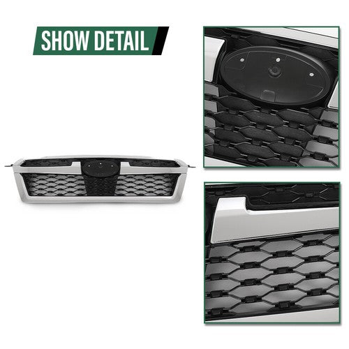 Solid Spare Fit For 2013-2014 Subaru Legacy Front Bumper Upper Grille Grill Black Chrome