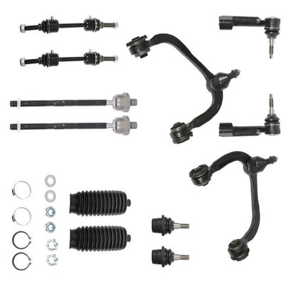 Solid Spare For 09-14 Ford F-150 K80308 12pc Front Upper Control Arm Tierod Sway Bar 4WD