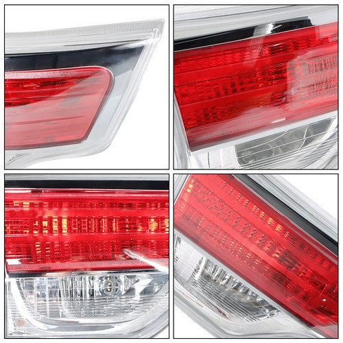 Solid Spare Outer+Inner Taillights Fit For 14-16 Toyota Highlander 1 Pair Chrome Headlights