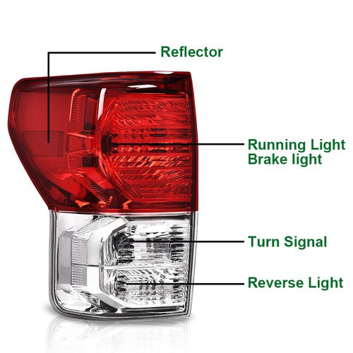 Solid Spare Tail Lights Brake Lamp w/o Bulb LH & RH Fit For Toyota Tundra 2007-2013