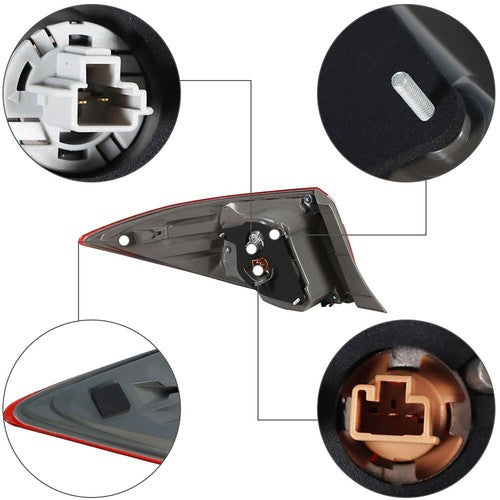 Solid Spare Right Passenger Side Red Tail Light Signal Lamp Outer For Toyota Corolla 14-16