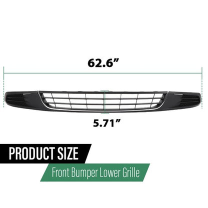 Solid Spare Fit For 10-14 VW Jetta Front Bumper Lower Grille w/ Chrome Trim+Fog Light Cover