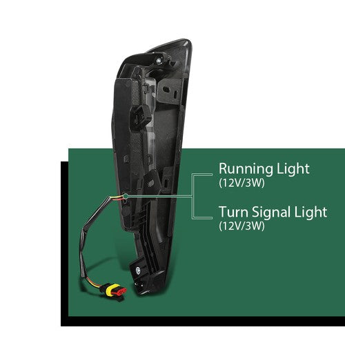 Solid Spare Fit For 2019-2022 Toyota Prius LED Running Lights DRL w/ Silver Bezel Wire