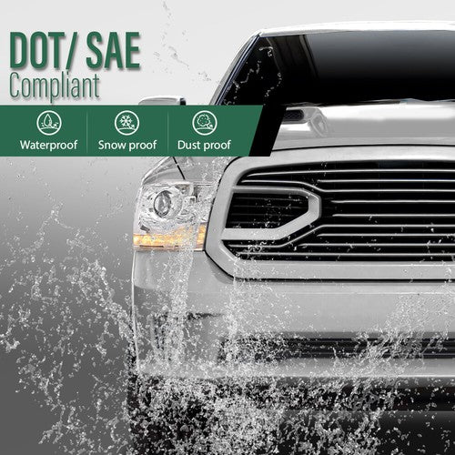 Solid Spare LED DRL Projector Headlights w/ Harness Fit For 09-18 Ram 1500 2500 3500 Chrome