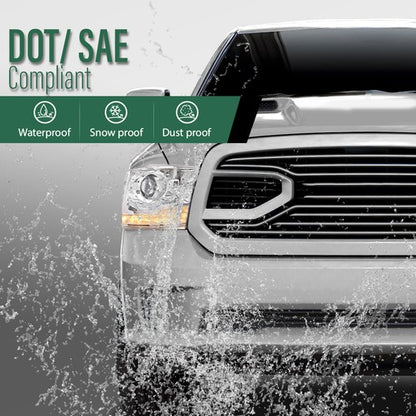 Solid Spare LED DRL Projector Headlights w/ Harness Fit For 09-18 Ram 1500 2500 3500 Chrome