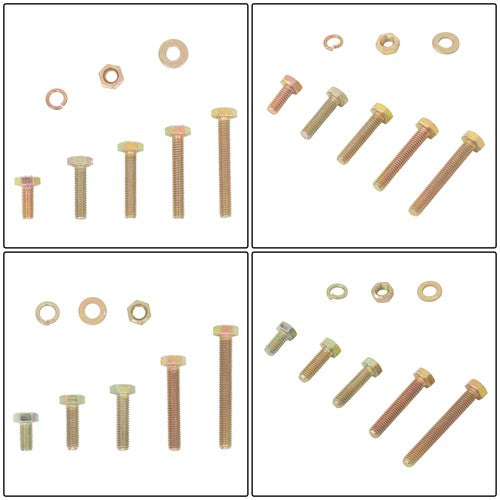 Solid Spare M4 M6 M5 1600PCS Grade 8.8 Bolts and Nuts Flat & Lock Washers Assortment Kit