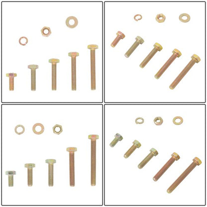 Solid Spare M4 M6 M5 1600PCS Grade 8.8 Bolts and Nuts Flat & Lock Washers Assortment Kit