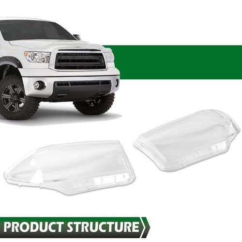 Solid Spare Fit For 07-13 Toyota Tundra 08-17 Sequoia Headlight Headlamp Replacement Lens