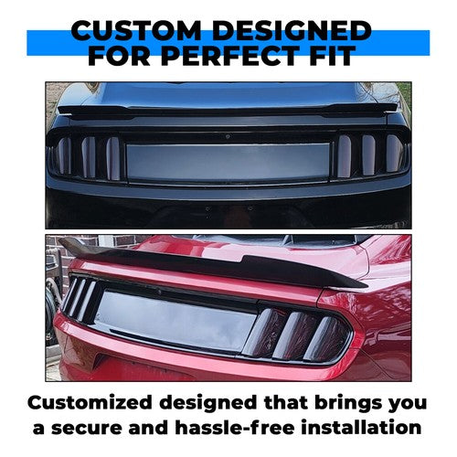 Solid Spare FOR 2015-2023 FORD MUSTANG GT REAL GLOSSY BLACK TRUNK PANEL DECKLID TRIM COVER