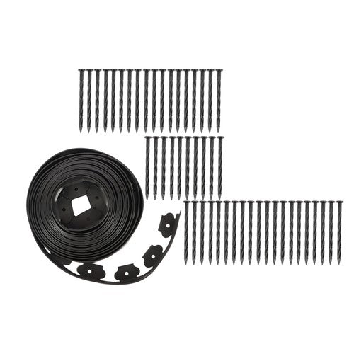 Solid Spare L-shaped Landscape Edging Border Kit No-Dig Garden Edge Lawn Border 40 FT