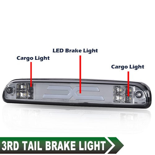 Solid Spare Fit For 99-16 Ford F250 F350 Super Duty Cargo LED Third 3rd Brake Light Smoke