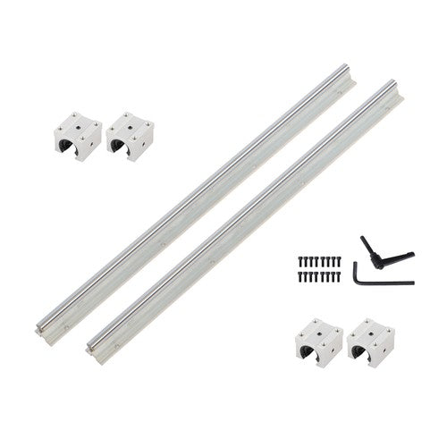 Solid Spare 2Pcs SBR12-500mm Linear Guide Rails with SBR12UU Bearing Blocks 4Pcs