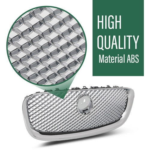 Solid Spare New Fit For 2012-2015 Jaguar XF XFR Silver Front Bumper Upper Mesh Grille
