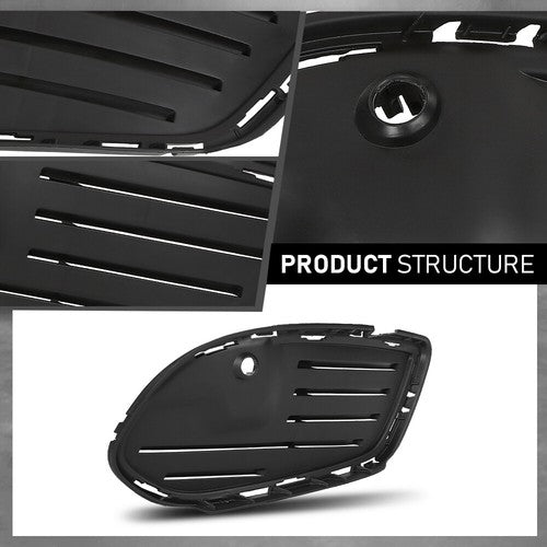 Solid Spare Front Bumper Insert Fog Light Cover Fit For 2015-2018 Mercedes Benz C-Class
