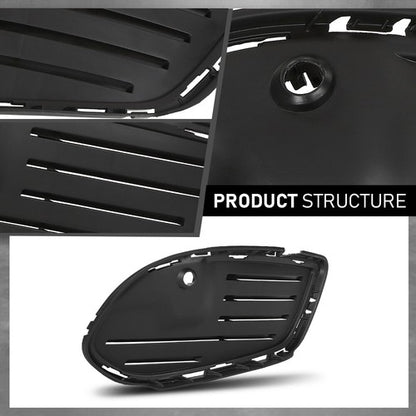 Solid Spare Front Bumper Insert Fog Light Cover Fit For 2015-2018 Mercedes Benz C-Class