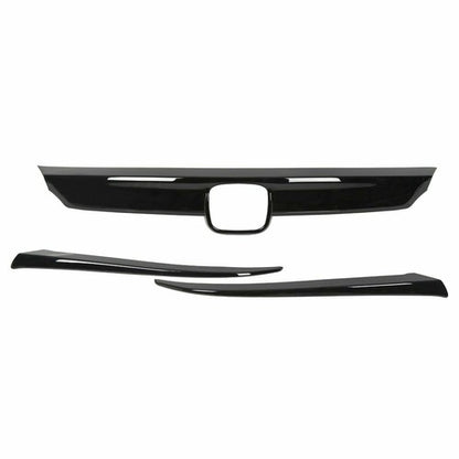 Solid Spare ABS Glossy Black Lip Front Grille Cover Moulding Trim For Honda Accord 2018-2020