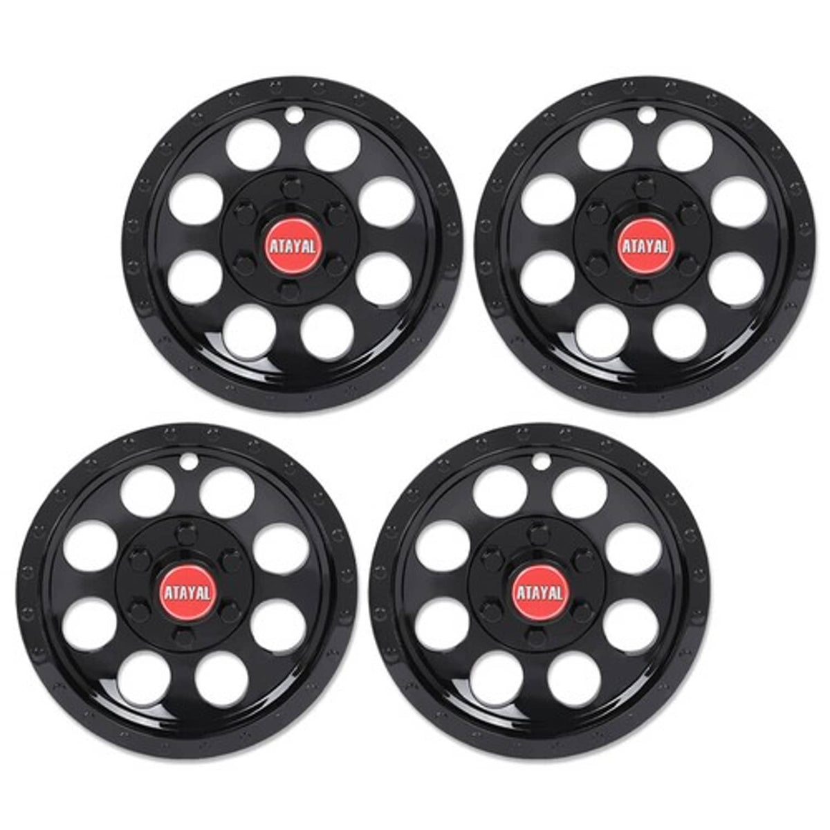 Solid Spare Fit For EZGO Club Car Yamaha 4pcs 10" Golf Cart Wheel Covers Hub Caps Black