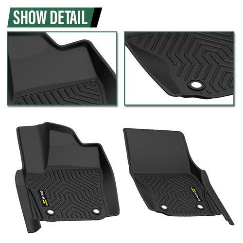 Solid Spare TPE Floor Mats Liners Fit For 2024-2025 Toyota Tacoma Double Cab All Weather