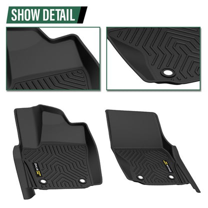 Solid Spare TPE Floor Mats Liners Fit For 2024-2025 Toyota Tacoma Double Cab All Weather