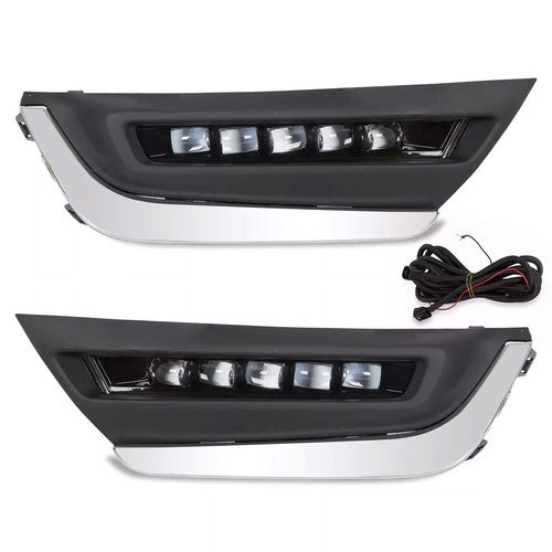 Solid Spare LED DRL Daytime Running Fog Lamp Lights w/Brackets For Honda CRV CR-V 2017-2019