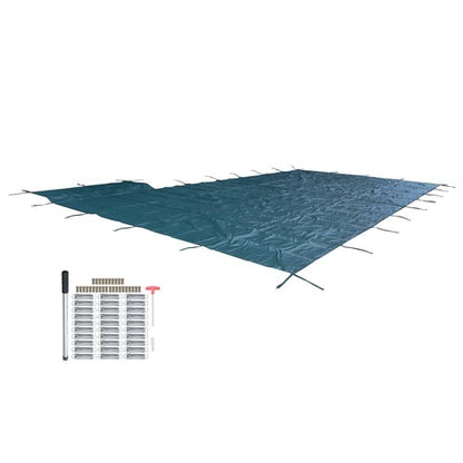 Solid Spare ? Inground Pool Safety Cover Fits 18 x 36ft With Right Steps Mesh Solid