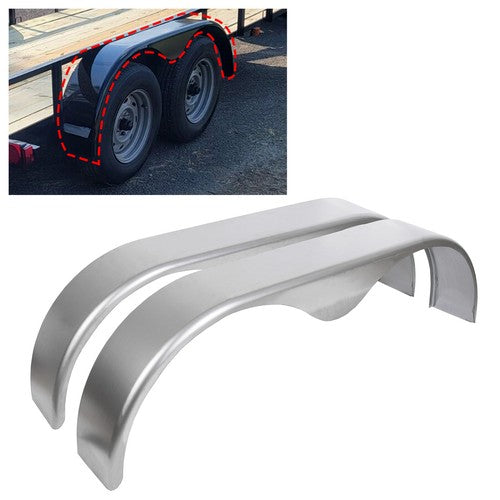 Solid Spare (2) Tandem Teardrop Alloy Steel Fenders 66"L x 18"H x 9"W For Enclosed Trailers