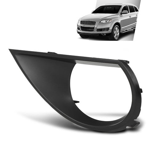 Solid Spare Fit For 2010-2015 Audi Q7 Front Bumper Fog Light Bezel Lamp Cover Left Side