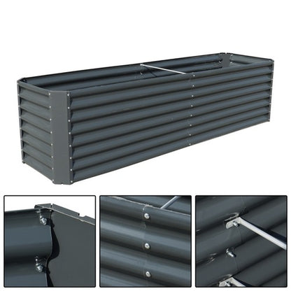 Solid Spare 8x2x2 Ft Metal Raised Garden Beds Metal Planter Box Easy Assembl