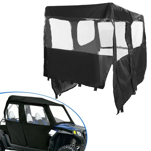 Solid Spare Full Cabin Cab Enclosure Soft Door For 2010-2014 Polaris RZR-4 800 900 Black