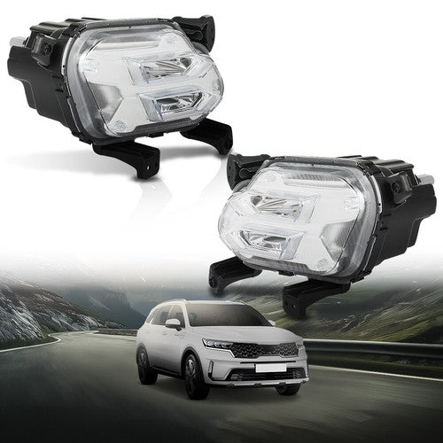 Solid Spare LED DRL Daytime Running Fog Lights Left+Right Fit For 2021-2022 Kia Sorento