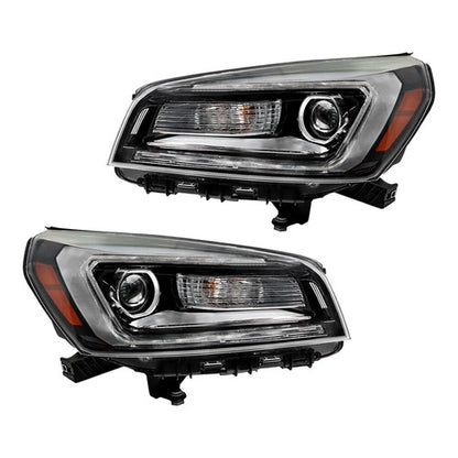 Solid Spare Headlights Halogen W/LED Tube Headlamps For GMC Acadia 2013-2016 2PCS Clear Lens